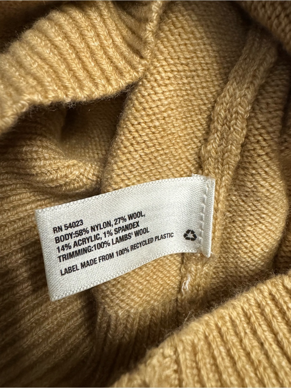 GAP V-Neck Button Cardigan Camel Tan Elbow Patches Wool Blend Grandpa Academia - Picture 12 of 12